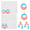 Elecrelive 2Pcs Resin Earring Molds with Holes, Round Rectangle Moon
