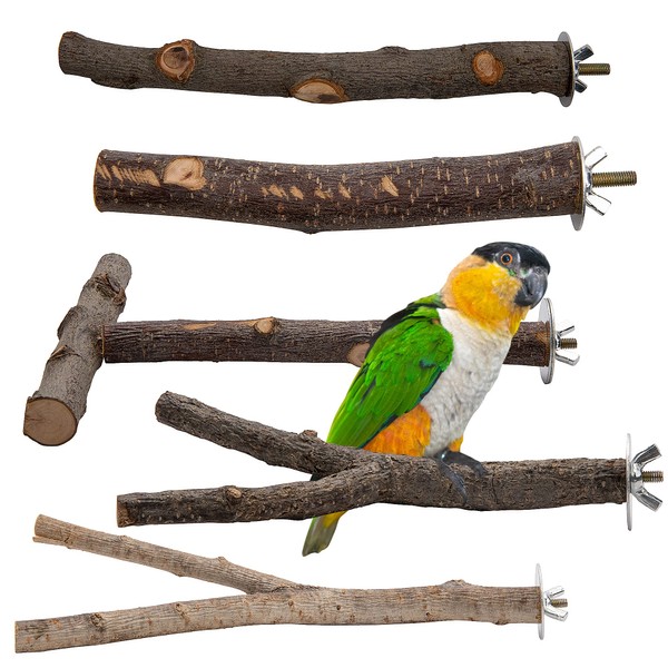 EBaokuup 5PCS Natural Wood Bird Perches for Parrot - Wooden
