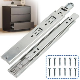 OURSHOM 10 Inch Soft Close Drawer Slides 1 Pairs (2pcs) Heavy Duty Full Extension Ball Bearing, Side Mount Drawer Rails, Drawer Slide Glides for Dresser, Cabinet, Kitchen - Draw Slides 150LB Capacity