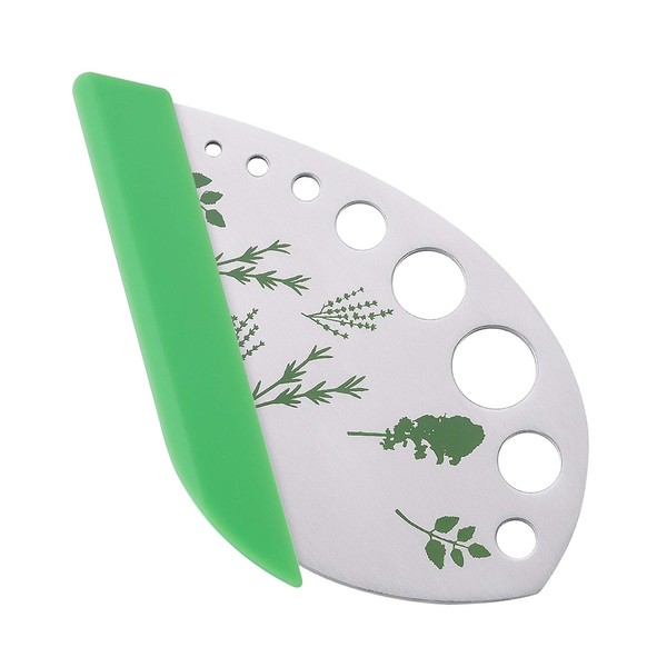 MengH-SHOP Leaf Herb Stripper 9 Holes Herb Cutter Stainless Steel Kitchen Stripping Tool for Herbs Chard Collard Greens Thyme Basil Rosemary