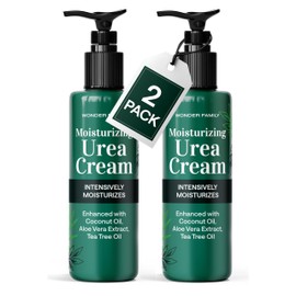 WONDER FAMILY 40% Urea Cream for Feet with 2% Salicylic Acid Aloe Tea Tree Oil for Skin - Athletes Foot Cream Extra Strength - Dry Hand Cream for Dry Cracked Hands - Urea Cream 40 Percent, 2 Pack