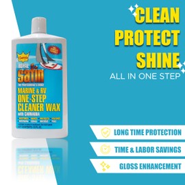 Garry's Royal Satin - Marine & RV Cleaner Wax: One-Step Carnauba Hydro-Polymers Oxidation Remover & Shine Restorer for Boats, Watercraft, RVs