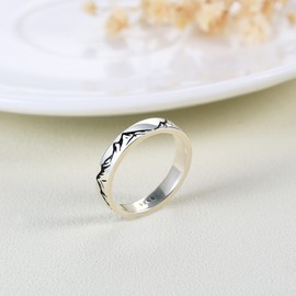 YFN Mountain Rings Sterling Silver Mountain Rings Nature Jewelry Gift For Skiers, Hikers, Campers, Climbers And Nature Lovers, Sterling Silver, No Gemstone