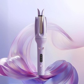 Automatic Hair Curling Iron, 28mm Rotating Hair Curler for Home, Negative Ion Automatic Hair Curl Wand, with 4 Modes Temperatures for Women Hairstyles, Valentine's Day Gift, Automatic Hair Curler, Hair Products:_Lilac_one-size