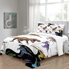 HAVOP Dinosaur Bedding Set Duvet Cover Set Double Size For Kids Boys Teens Room Decor Soft Comforter Cover Quilt Cover Set With Pillowcases