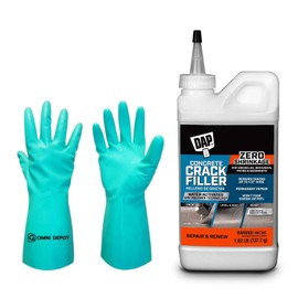 Fast Drying DAP - Concrete Crack Filler - 1.62 LBs - Permanently Fill Concrete, Stone, and Masonry Surfaces – Available with Omni Depot Chemical-Resistant Gloves