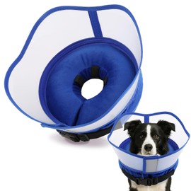 Soft Dog Cone Collar, Inflatable Donut Cones Alternative After Surgery with Anti-Lick Shield, for Large/Medium/Small Dogs to Stop Licking, Elizabethan Neck Ecollars of Shame, Comfy E Pillow Recovery
