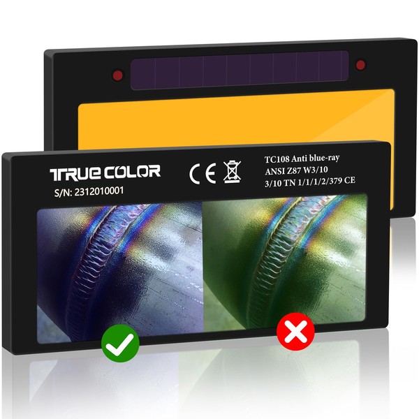 Auto Darkening Gold Welding Lens Shade10, 2x4 1/4 Welding lens,