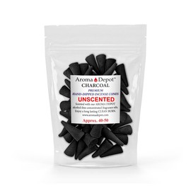 1" Unscented Charcoal Incense Cones (Approx. 40–50) – Plain Incense Cones for Custom Fragrance Blending and Heat-Safe Burners