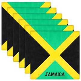 SATINIOR 12 Pack Flag Bandanas Jamaica Mexico Dominican Bandana Large Cotton Print Multipurpose Adult Head Wrap Scarf (Green Black Yellow, Jamaican Flag Bandanas)