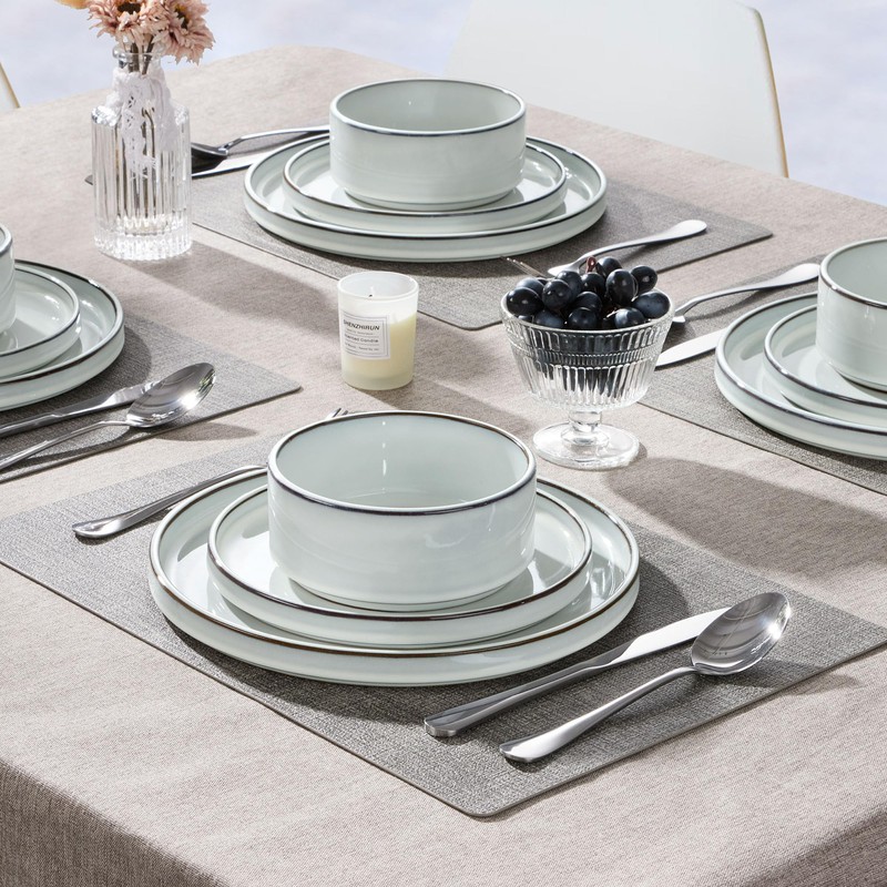 Herogo Plates and Bowls Dinner Dishes Sets for 6, 18