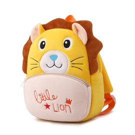 BEFUNIRISE Toddler Backpack for Boys and Girls, Cute Soft Plush Animal Cartoon Mini Backpack Little For Kids 2-6 Years (Lion-H)