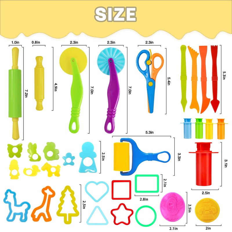 LCY WEDSHI Playdough Tool Set, 49 Pcs Play Dough Tools
