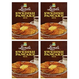Lund’s Swedish Pancake Mix, Deliciously Thin & Light Pancakes, 12 oz, Traditional Scandinavian Recipe - Easy Mix for Breakfast or Brunch [Pack of 4]