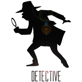 Vinyl Wall Decal Spy Detector Detective Silhouette Magnifier Stickers Mural Large Decor (g8474) Black