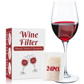 YARKOR Wine Filter 24 Packs, Stops Red Wine Headaches Nausea, Wine Allergy Sensitivity Prevention. Reducing The Excess Levels of Tannin Acid and Other Proteins