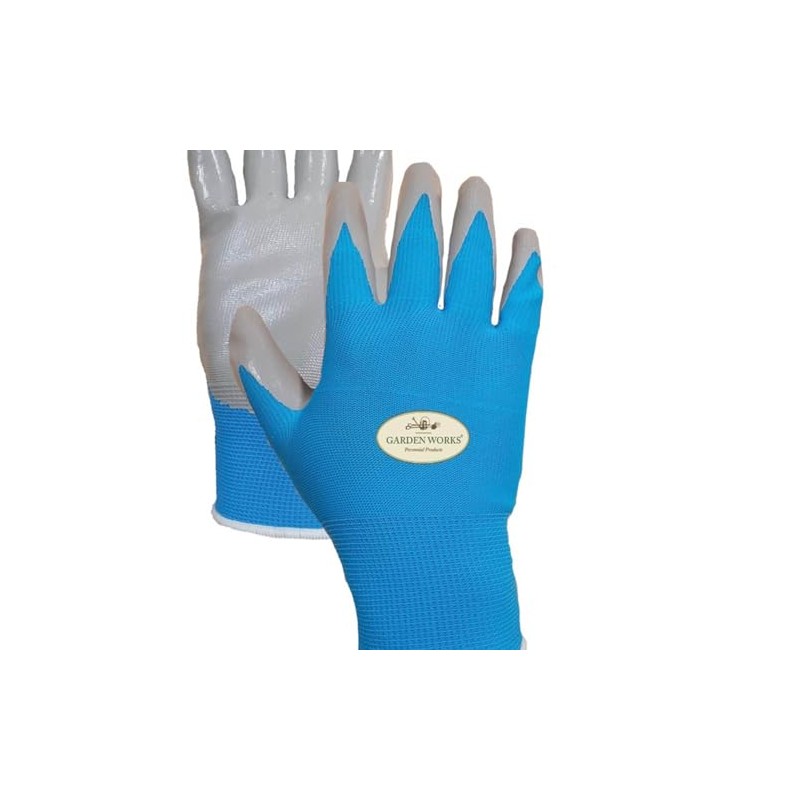 Garden Works Weeders Gardening Gloves, Medium, Blue