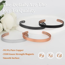 MagEnergy MagEnergy Copper Bracelet for Men and Women 99.9% Pure Copper Bangle Adjustable with 8 Magnets (Copper 2)
