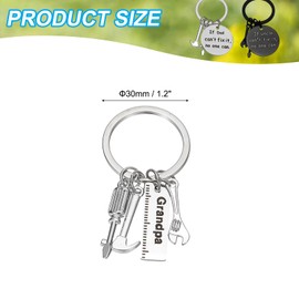 PATIKIL Grandpa Keychain, Funny Key Chain Gifts from Son for Birthday Father's Day Thanksgiving Christmas Gifts, Grandpa Ruler Style, Silver