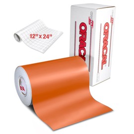 ORACAL 631 Matte Orange Adhesive Craft Vinyl 12 Inches x 6 Feet Including 12 Inches x 24 Inches Roll of Clear Transfer Paper