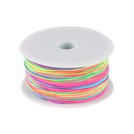 Elastic Band for Bracelets, Colourful Elastic Band for Bracelets, 1 mm x 100 m Rubber Cord, Elastic Thread, Rainbow Rubber Cord, Craft Cord for DIY Crafts, Jewellery Making (Colour)