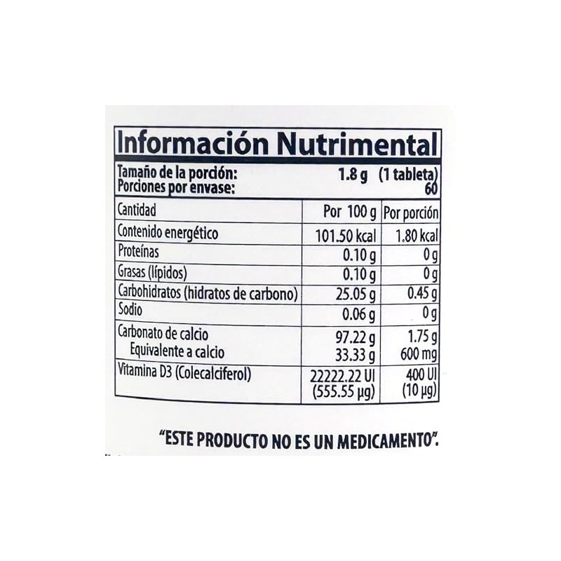 Natural Health. Calnat D3: Calcio 600 mg+Vitamina D3 400 UI