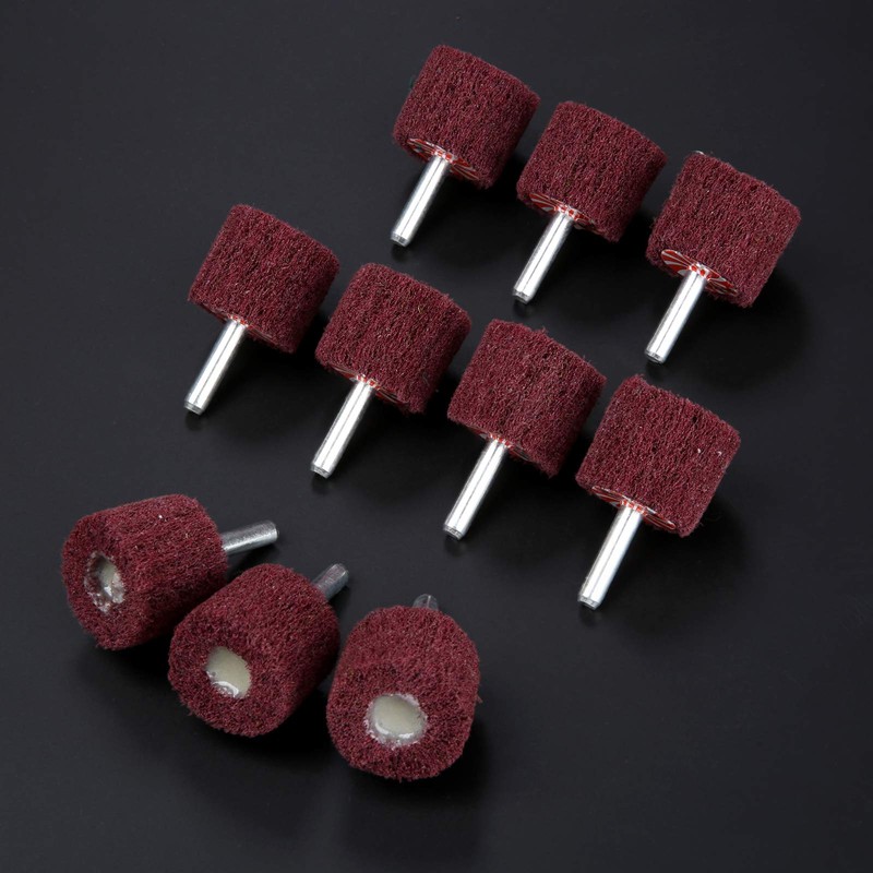 10 Pc Mounted Fiber Mop Polishing Brush Wheel for Drill