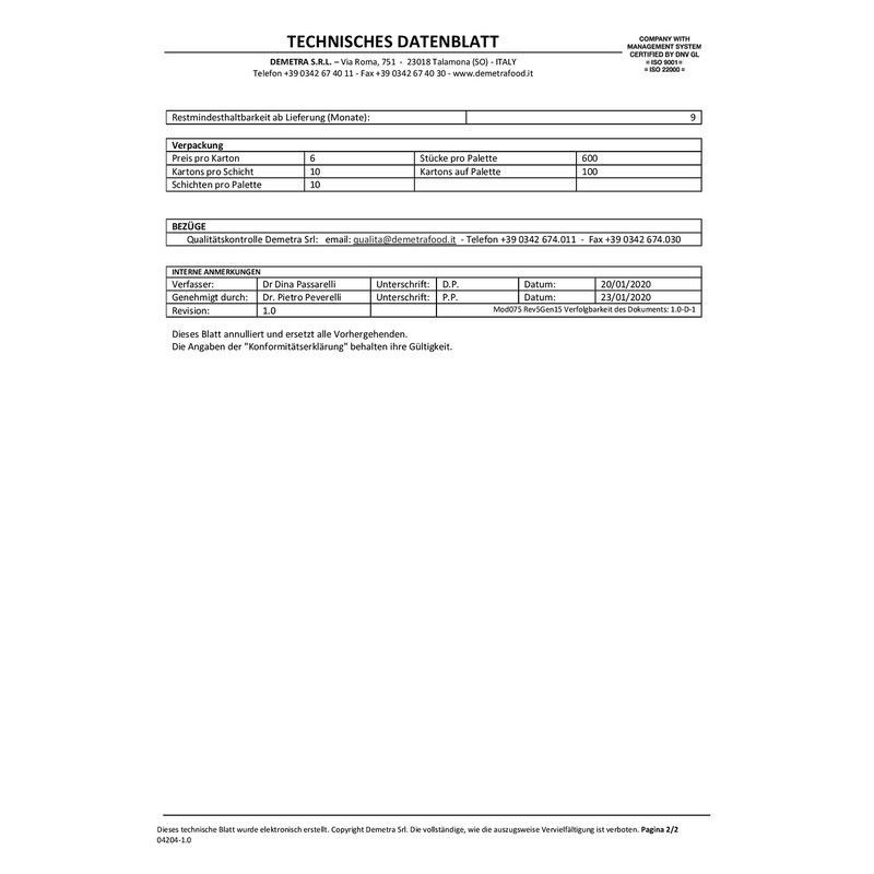 Green Asparagus Cream Capricci 580 gr. - Demetra