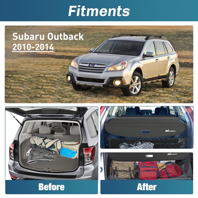 Nilight Cargo Cover Fit for Subaru Outback 2010 2011 2012