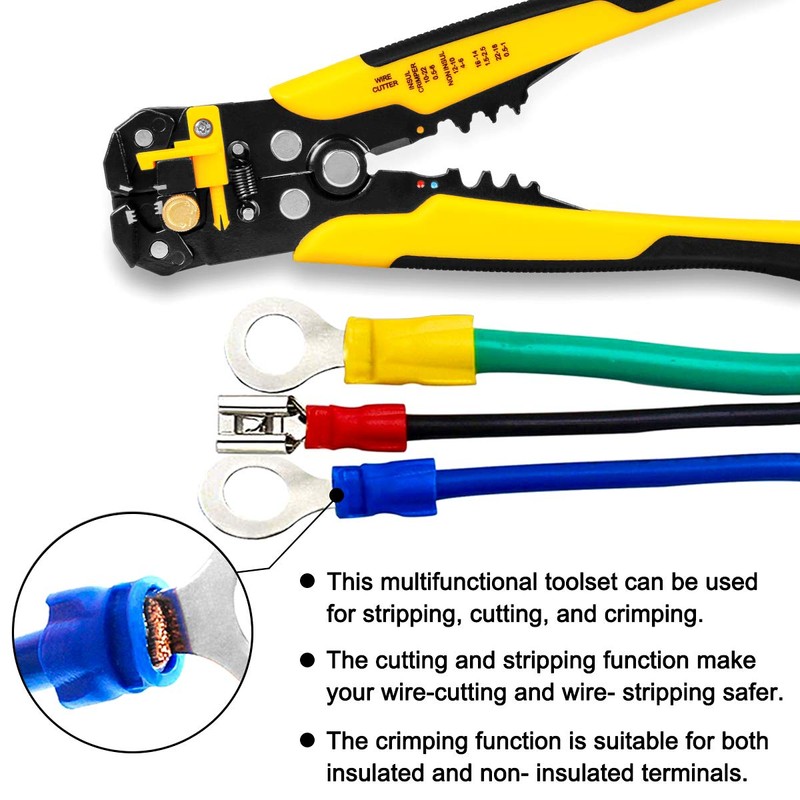 CYLBAQ Crimper Plier Set, AWG24-10 Wire Crimping Tool, Wire Cutting
