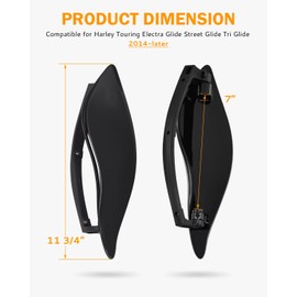 PBYMT Side Wings Air Deflectors, Fairing Side Wing Windshield, Black Adjustable Wind Deflectors Compatible for 2014-2024 Harley Electra Glide Street Glide Tri Glide Ultra Limited Fairing Side Shield