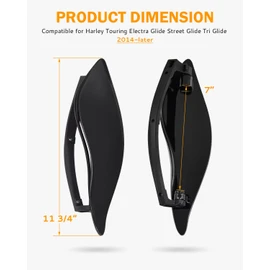 PBYMT Side Wings Air Deflectors, Fairing Side Wing Windshield, Black Adjustable Wind Deflectors Compatible for 2014-2024 Harley Electra Glide Street Glide Tri Glide Ultra Limited Fairing Side Shield