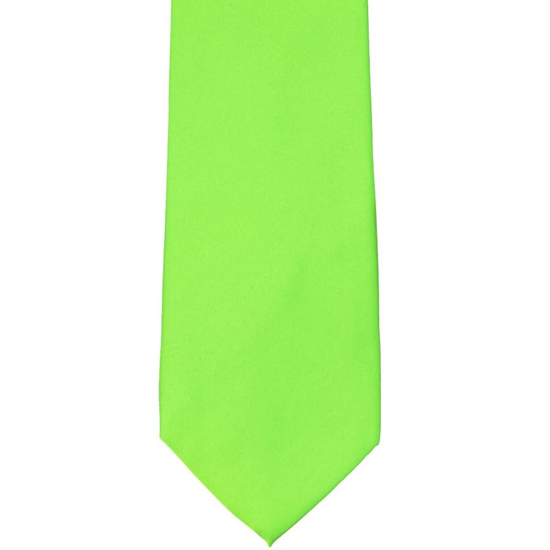 tiemart Solid Color Necktie (Hot Lime)