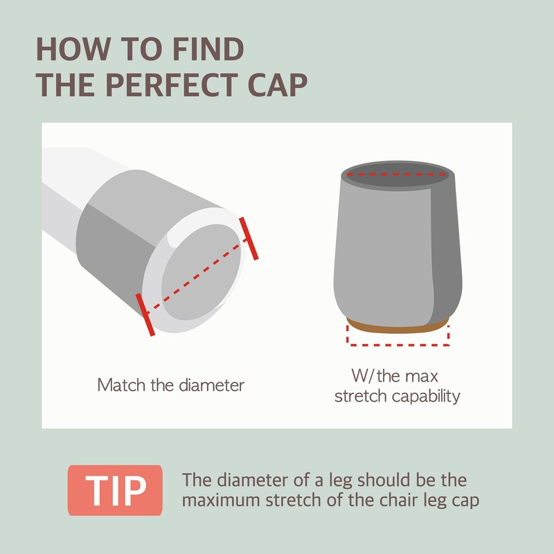 Chair Leg Caps Floor Protectors - (Freesize/16 Piece Set) |