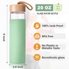 Yomious 20 Oz Borosilicate Glass Water Bottles with Silicone Sleeve