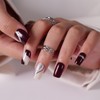 Burgundy Press On Nails