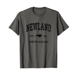 Newland North Carolina NC Vintage Athletic Black Sports Desi T-Shirt