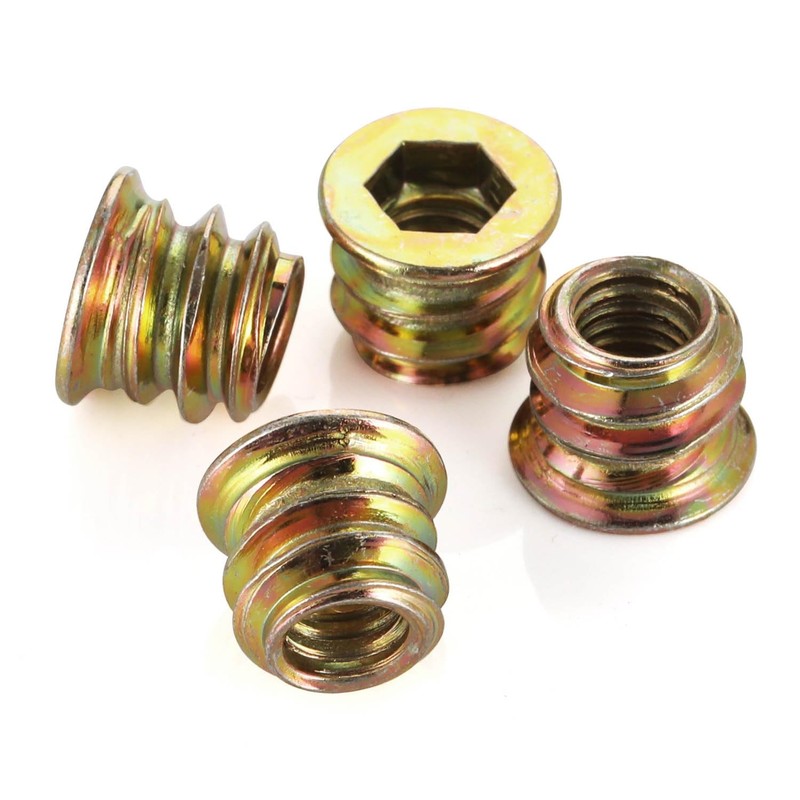 M6-1.0 x 15mm Threaded Insert for Wood Furniture Screw in