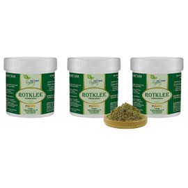 Vita Ideal Vegan® Red Clover - Flower Powder 3 x 300 g - Trifolium Pratense - Daily Serving 760 mg Red Clover Blossom Pure Powder Includes Measuring Spoon Original by Vitadeal