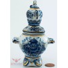Gzhel Blue White & Gold Porcelain Samovar Teapot Figurine collectible