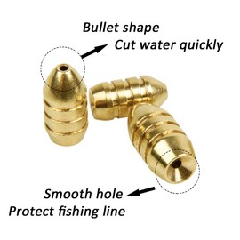 OROOTL Brass Fishing Sinkers Weight Kit, ECO-Friendly Copper Brass Weights Fishing Tackle Accessories for Bass Casting 5 Sizes
