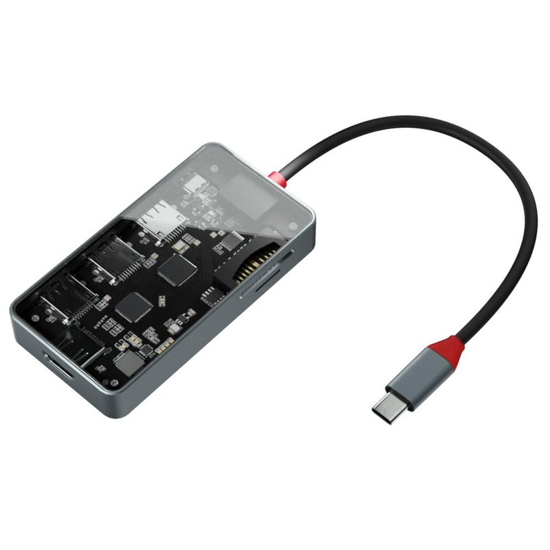 Airlia SD-CMULTI02-B Multi-function Adapter, See-Through Structure, See-Through Structure, HDMI USB