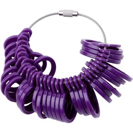 1Pc Purple Removable Ring Sizer Plastic Jewelry Sizing Measuring Tool Set Finger Sizer Ring Gauges for Men Women, Jewelry Sizers and Mandrels, Beading and Jewelry Making