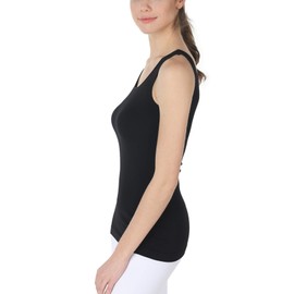NIKIBIKI Women Seamless Basic Jersey Tank Top, Made in U.S.A, One Size (Black)