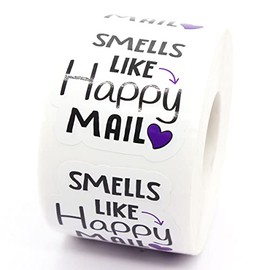 Littlefa 1.5â Smells Like Happy Mail Stickers,Mail Stickers,Small Business Stickers, Envelopes Stickers, Gift Bags Packaging 500 PCS