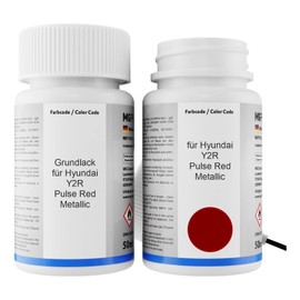 MG PRIME Autolack Lackstift Set für Hyundai Y2R Pulse Red Metallic Grundlack Basislack Klarlack je 50ml