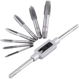 COLYUPO 8Pcs Thread Taps Set Adjustable Tap Wrench Kit with M3-M12 Metric Taps Thread Tapping Tools for Cutting Internal Threads