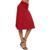 EXCHIC Women's Elastic Waist Plain A-Line Yoga Skirt - red,
