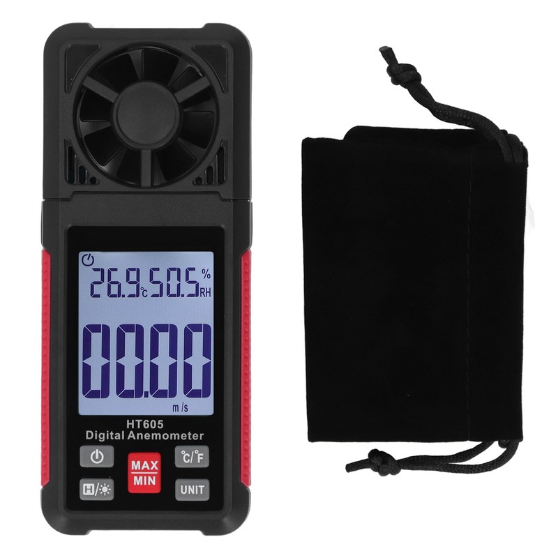 Digital Anemometer 5 Blades Small Resistance Fast Accurate Measurement Air