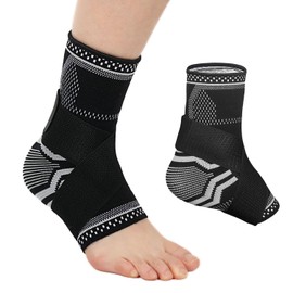 MILAIUN Ankle Brace Pack of 2, Adjustable Ankle Support for Men and Women, Ankle Bandage for Stabilisation & Protection, Achilles Tendon, Plantar Fasciitis (XL, Black)